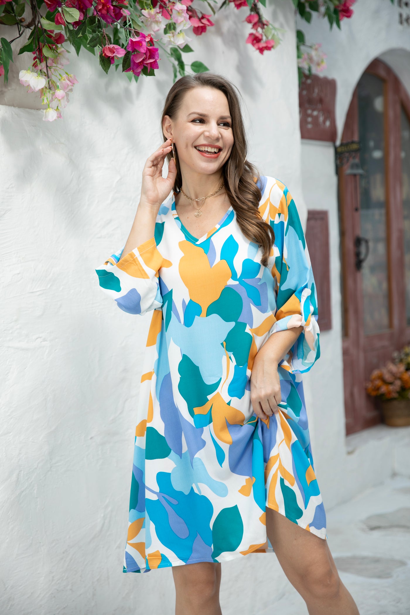 Summer dress with 3/4 sleeve
