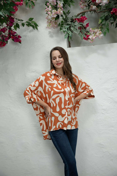 MaryAnne's Abstract print Shirt with Collar