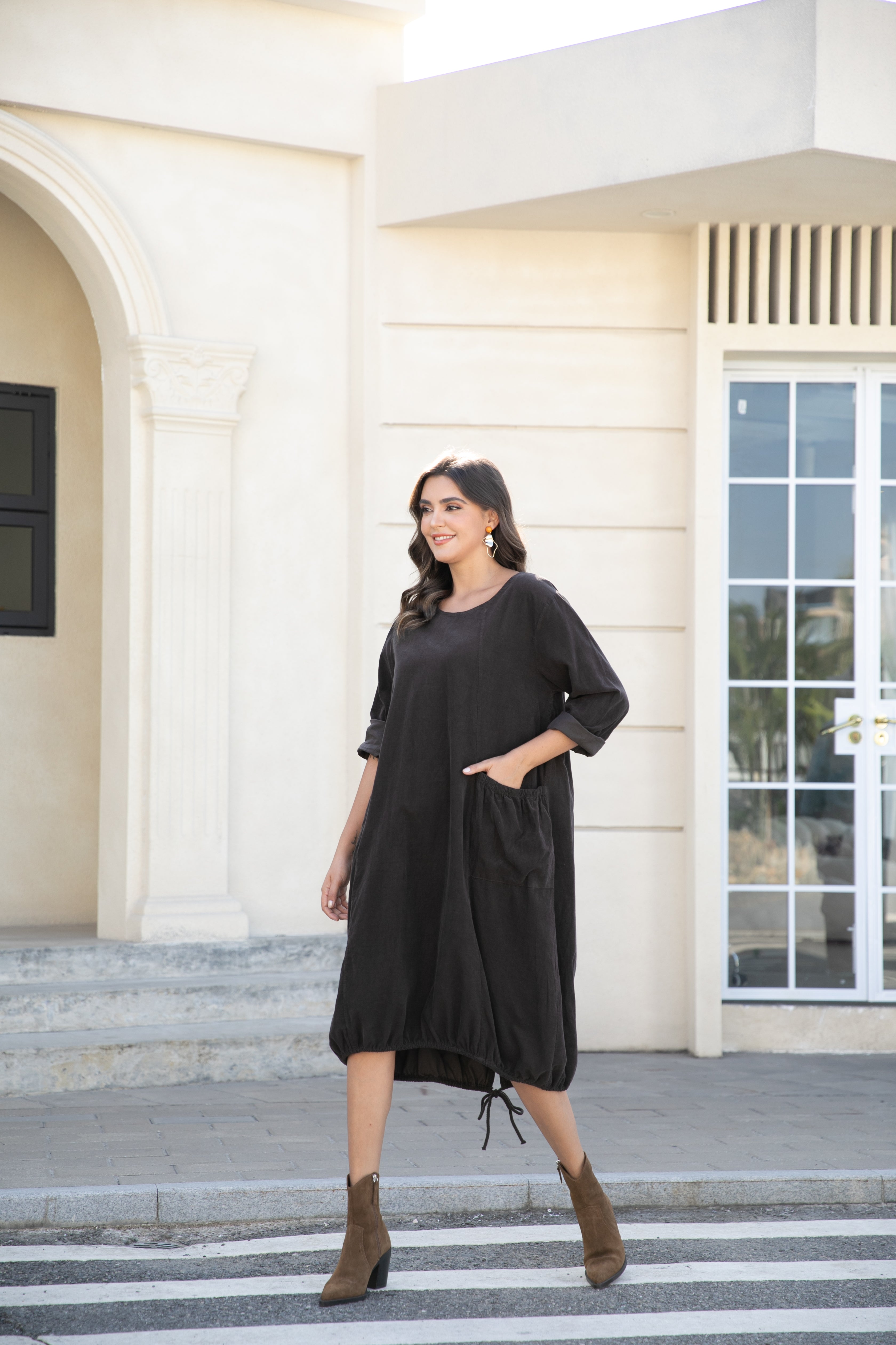 Corduroy Dress – Orange fashion village