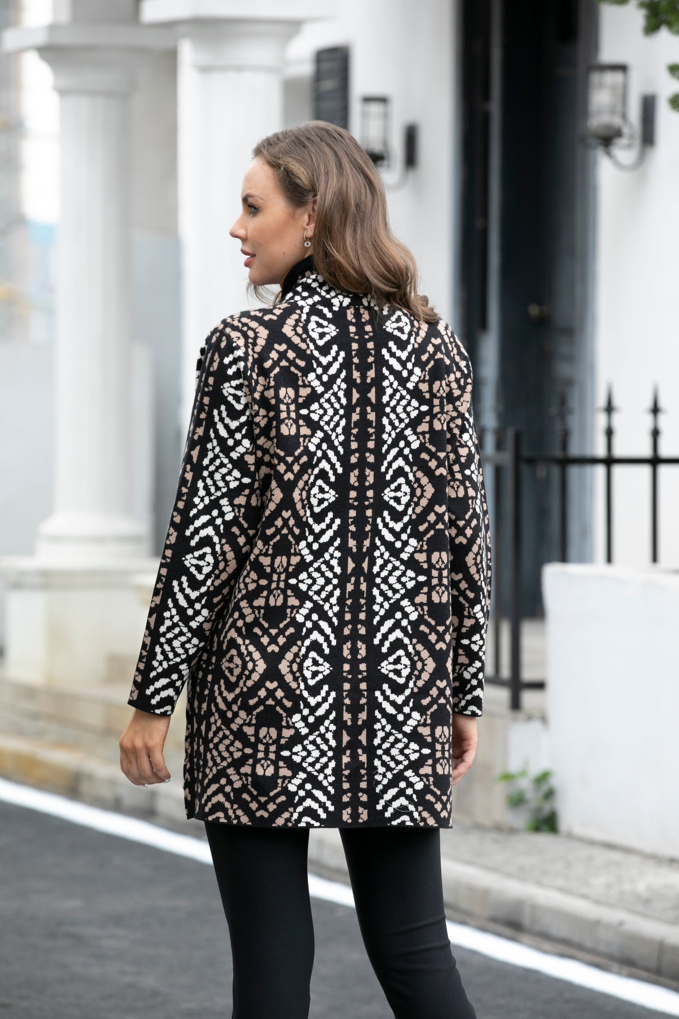 Printed Cardigan with Pockets