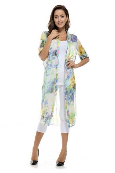 Floral Abstract Duster Chiffon