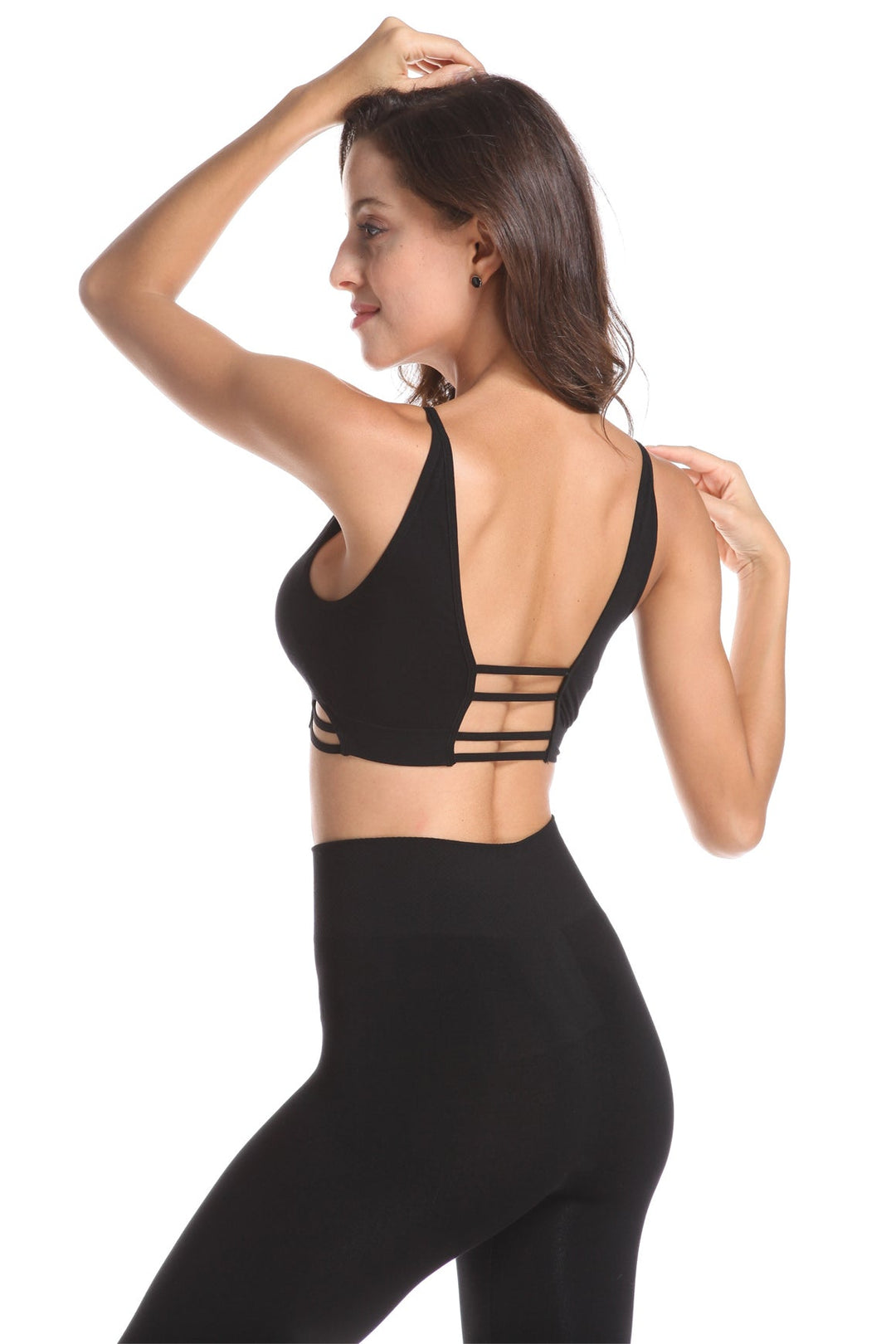 Soutien-gorge de sport à dos ouvert en bambou