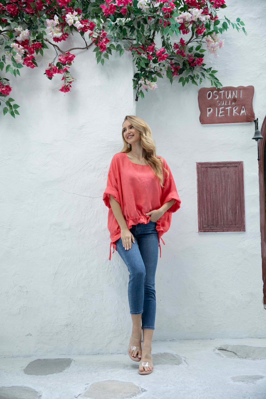 Francesca's Short Sleeve Top with frills