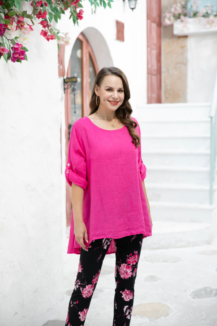 Button Back  Linen Top