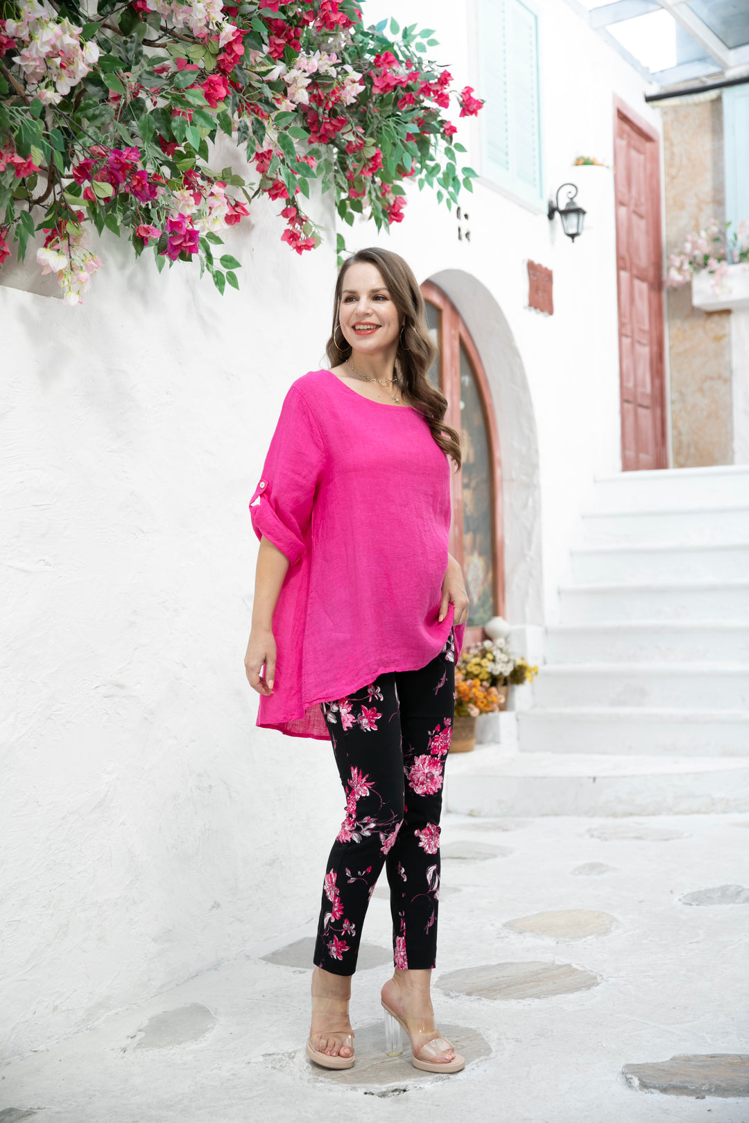 Button Back  Linen Top