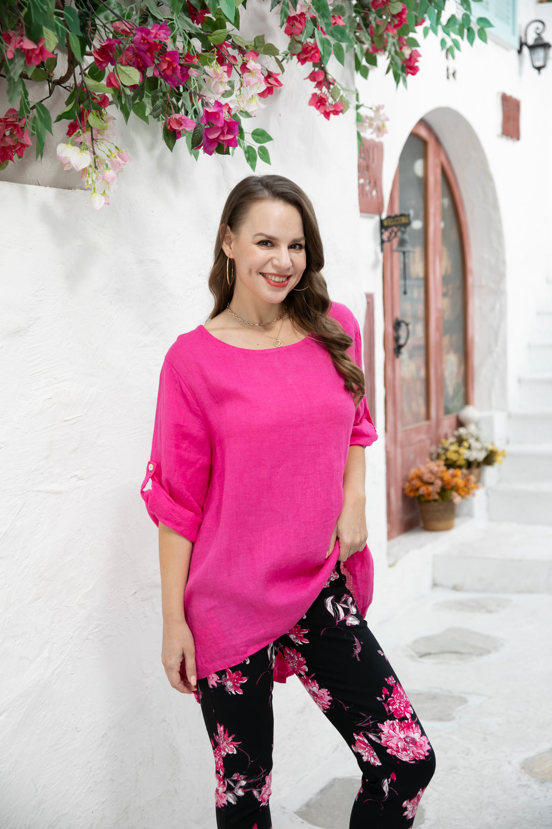 Button Back  Linen Top