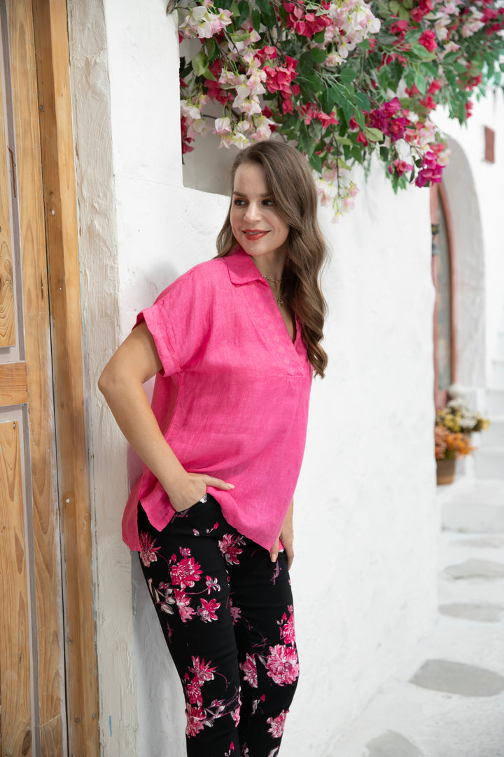 Embroidered Neckline Blouse