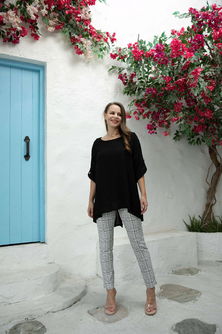 Button Back  Linen Top