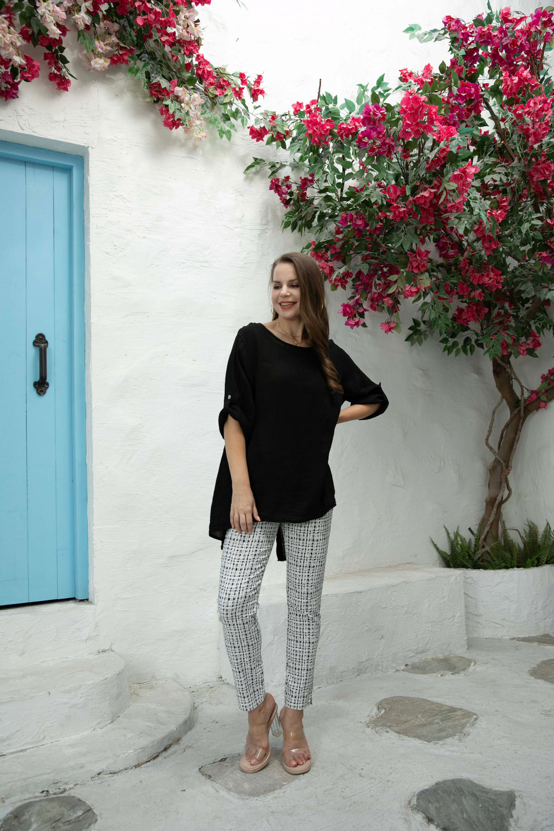 Button Back  Linen Top