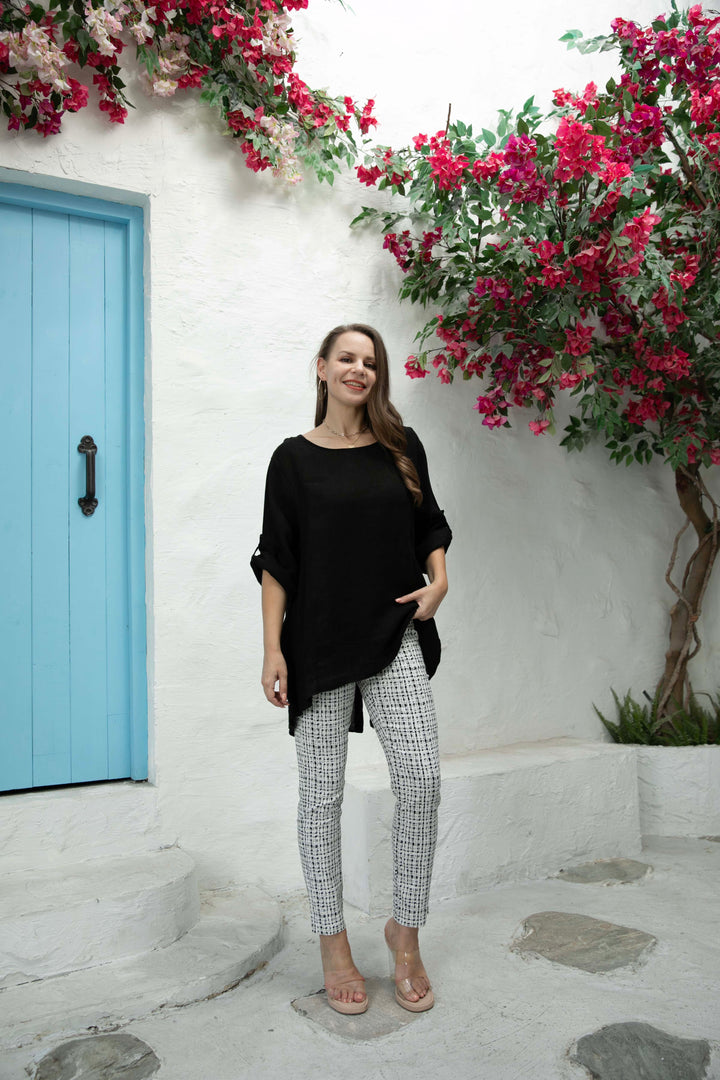 Button Back  Linen Top