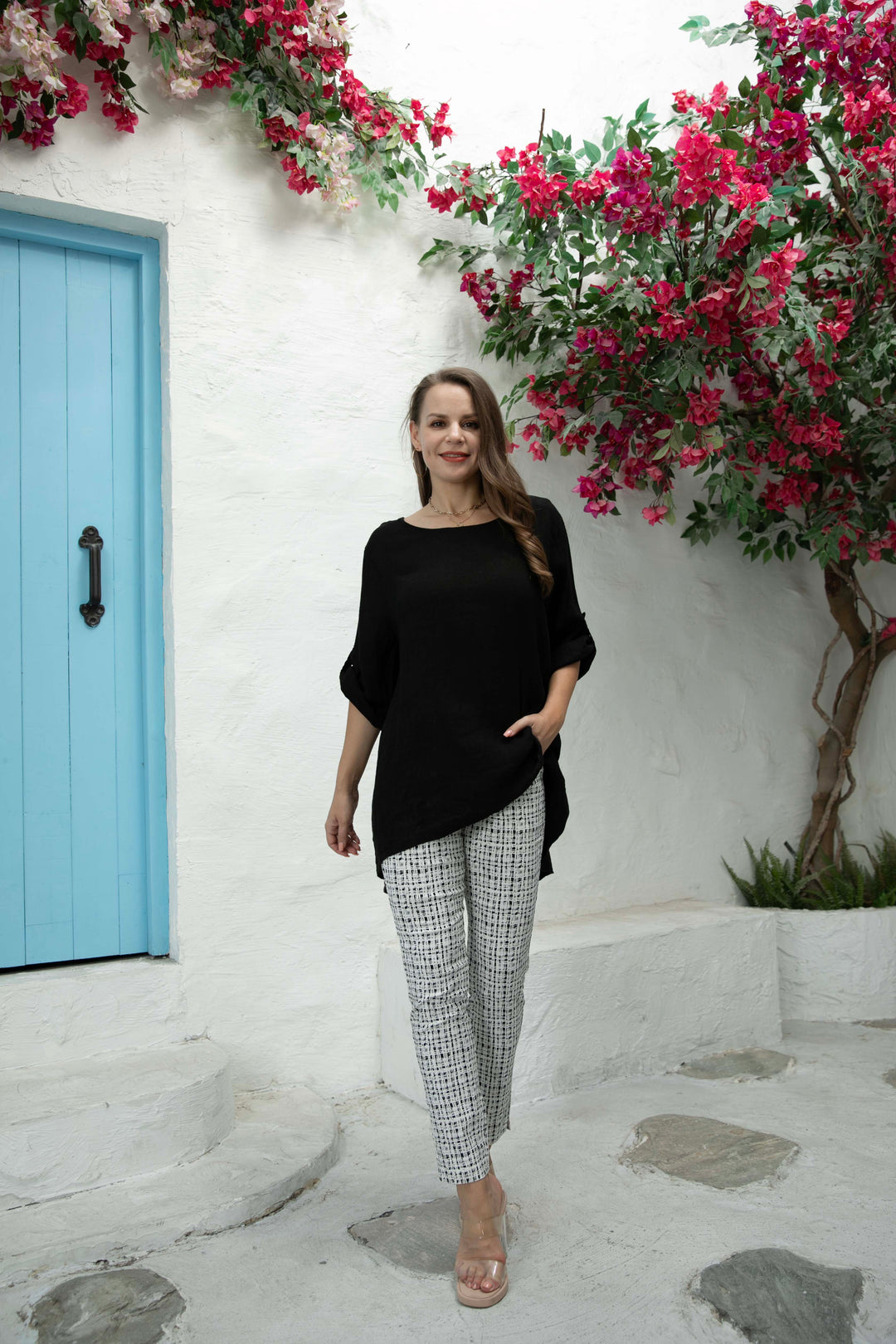 Button Back  Linen Top