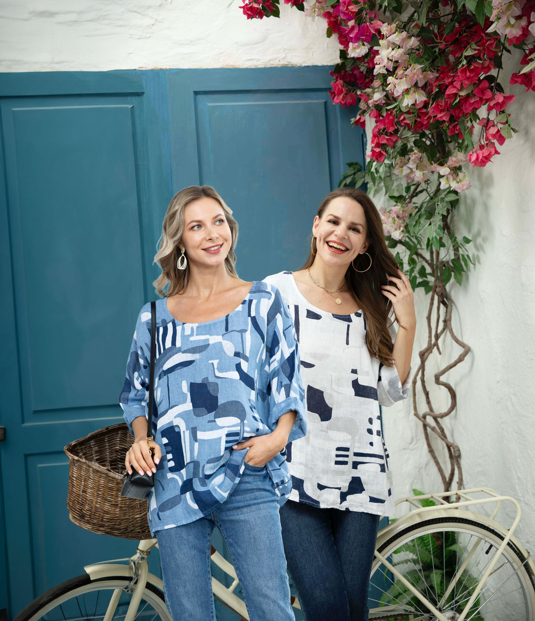 Abstract Short Sleeve Top