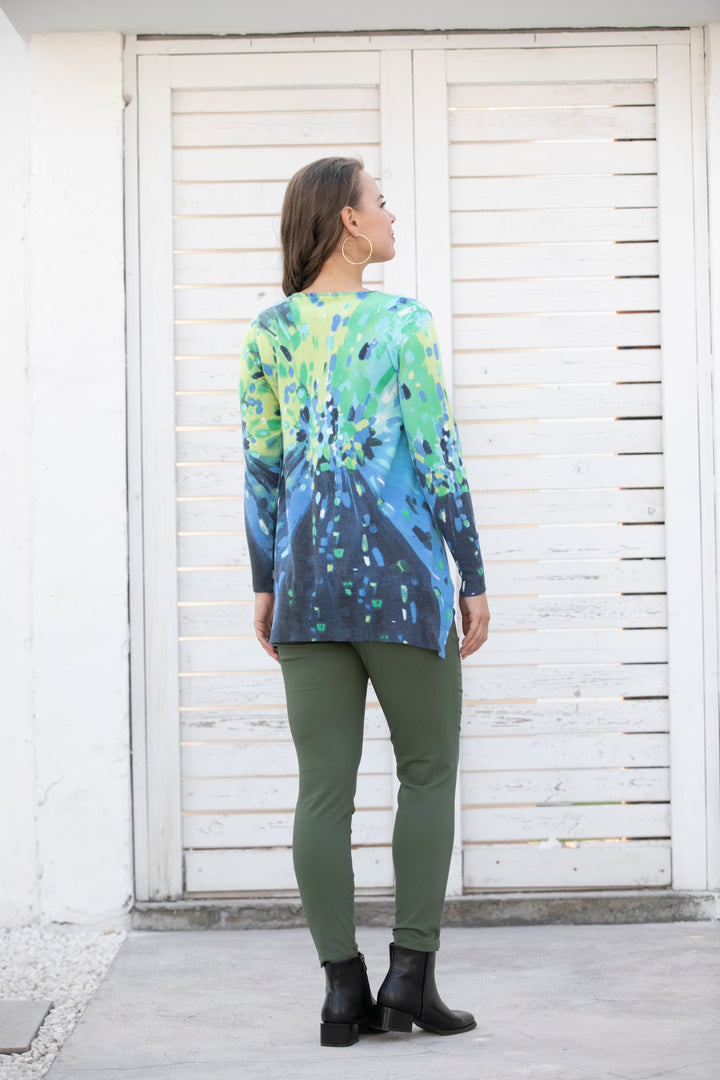 Printed Cashmere Feel Knitted Printed Tops