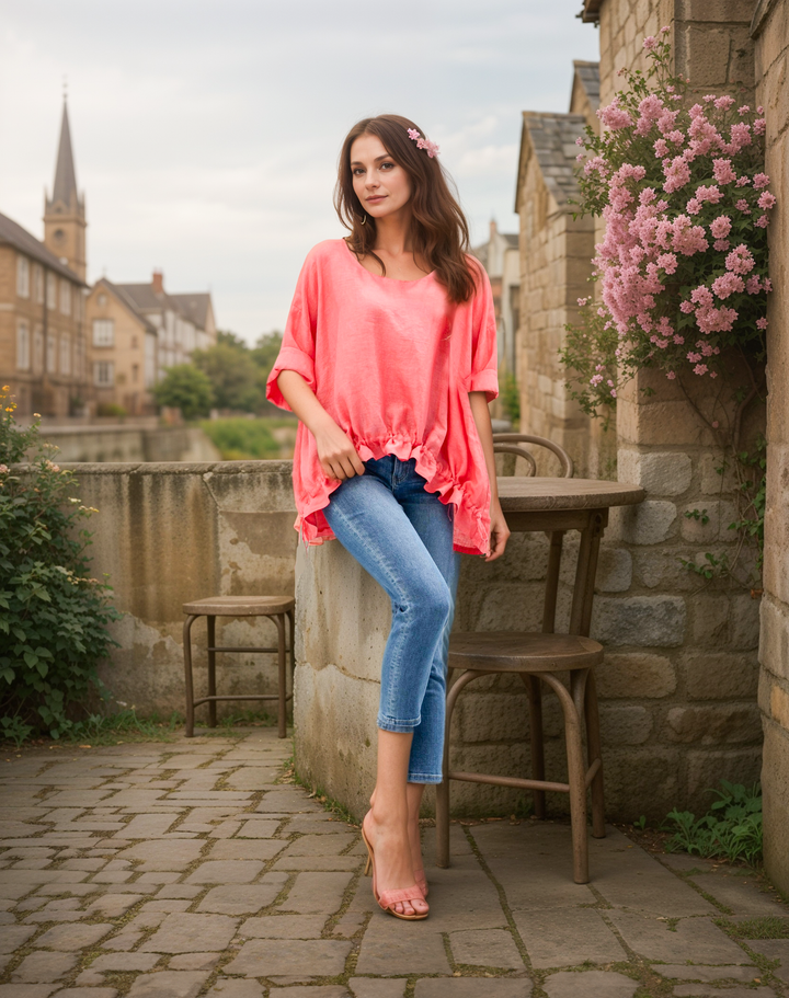 Francesca's Short Sleeve Top with frills