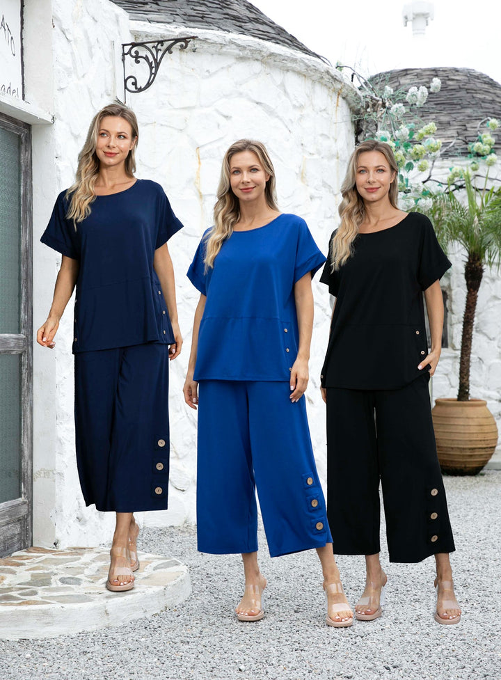 BRENDA'S BAMBOO TOP WITH SIDE BUTTONS