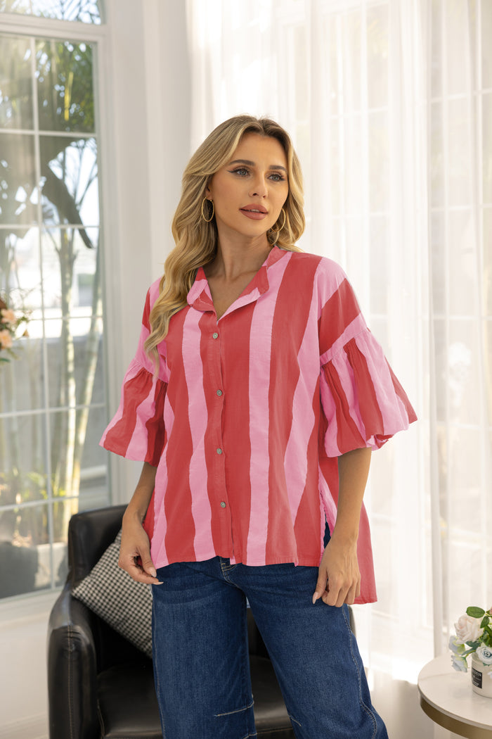 High-Low Stripe Top