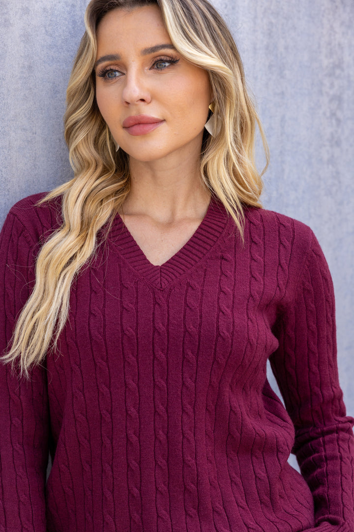 Bordeaux Braided Knit
