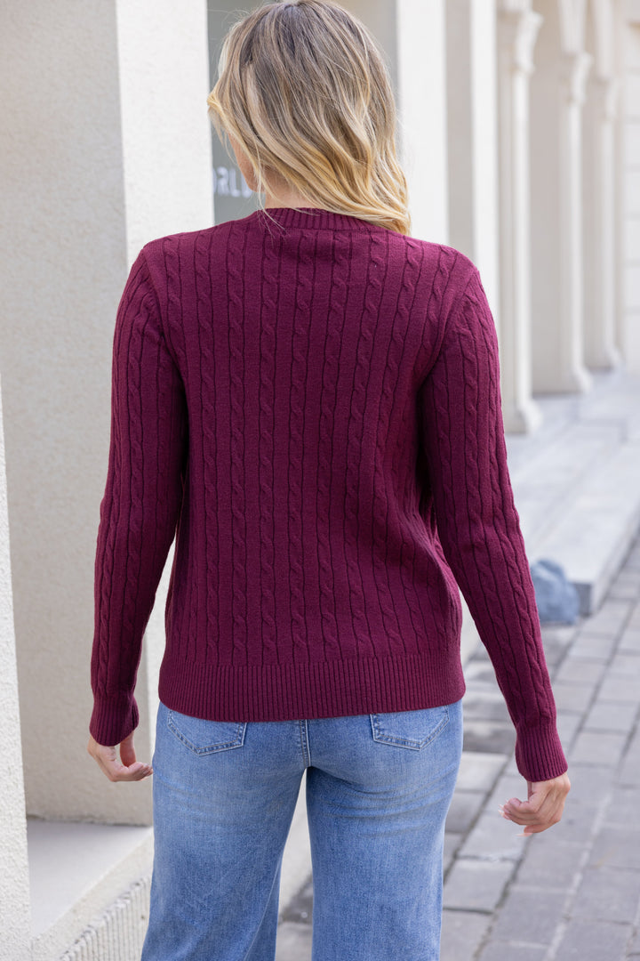 Bordeaux Braided Knit