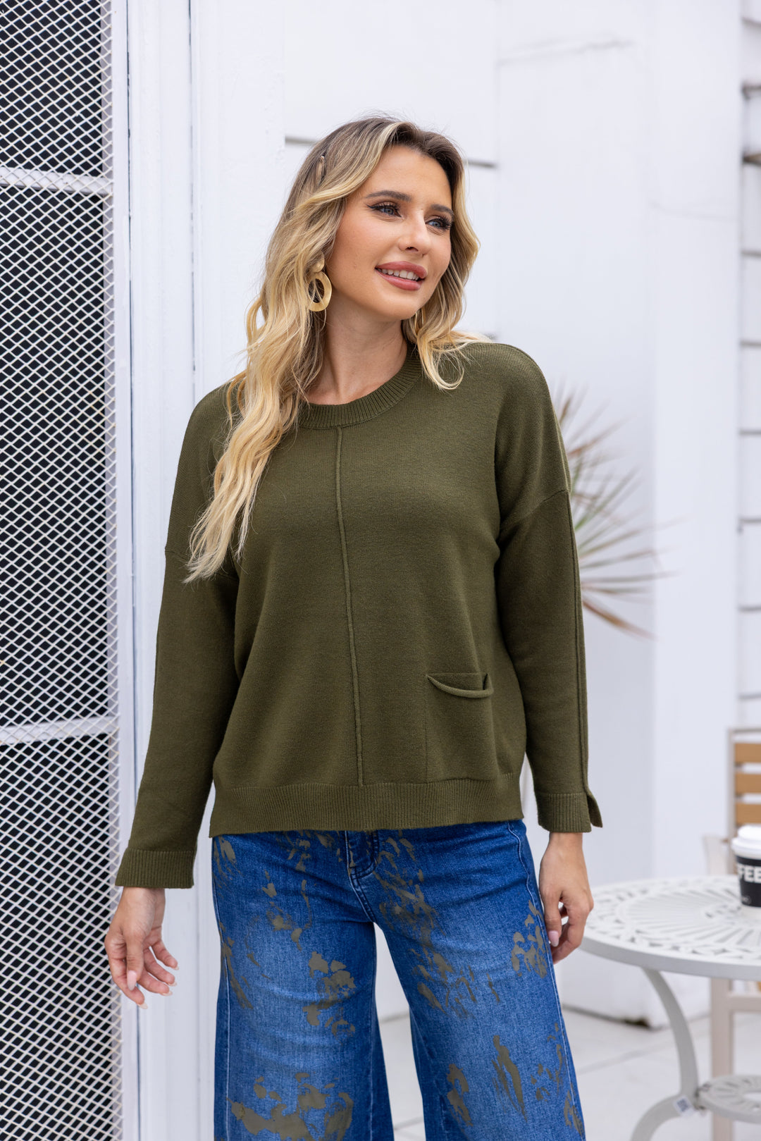 Allegra Stitched-Seam Top