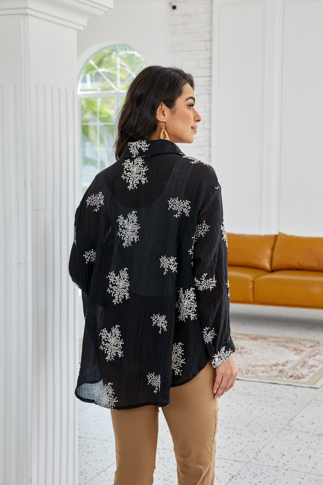 Veiled Branch Long Sleeve Top