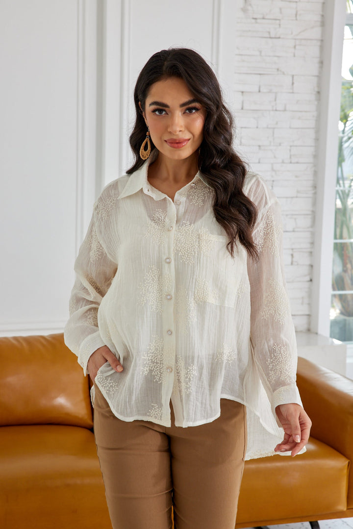 Veiled Branch Long Sleeve Top