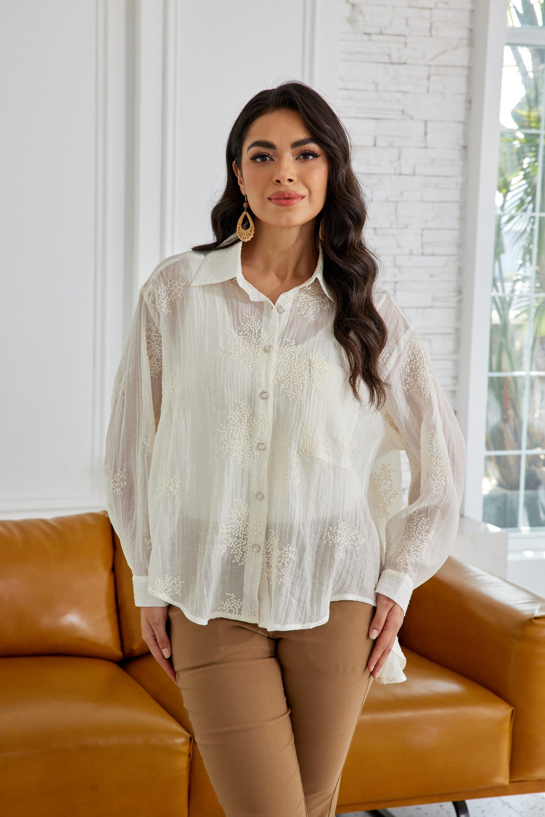 Veiled Branch Long Sleeve Top