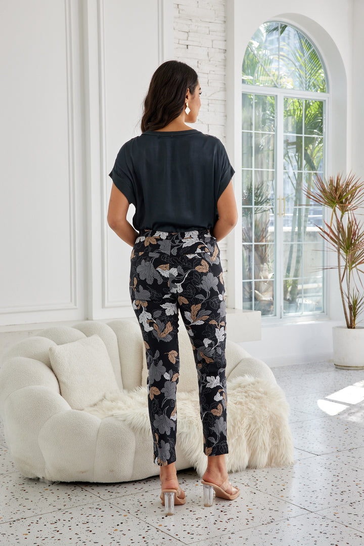 Black Leaf Pants