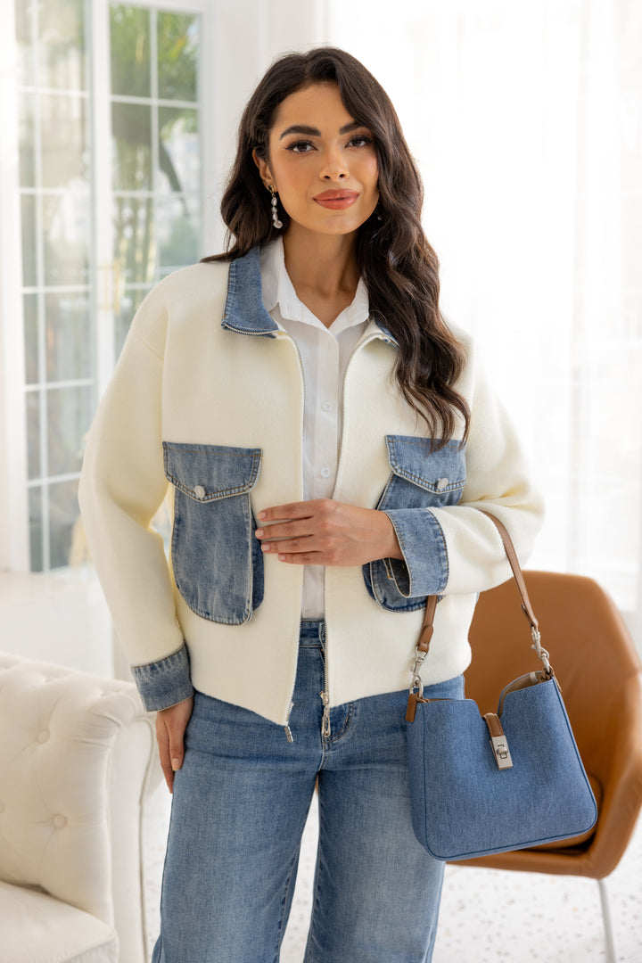 Lyric Denim-Fusion Top