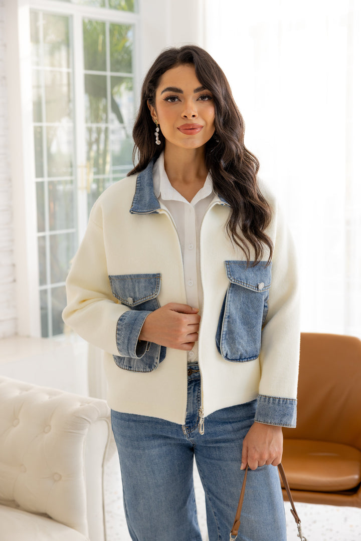 Lyric Denim-Fusion Top