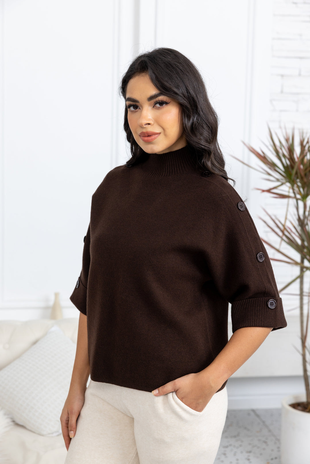 Highland Button-Detail Knit