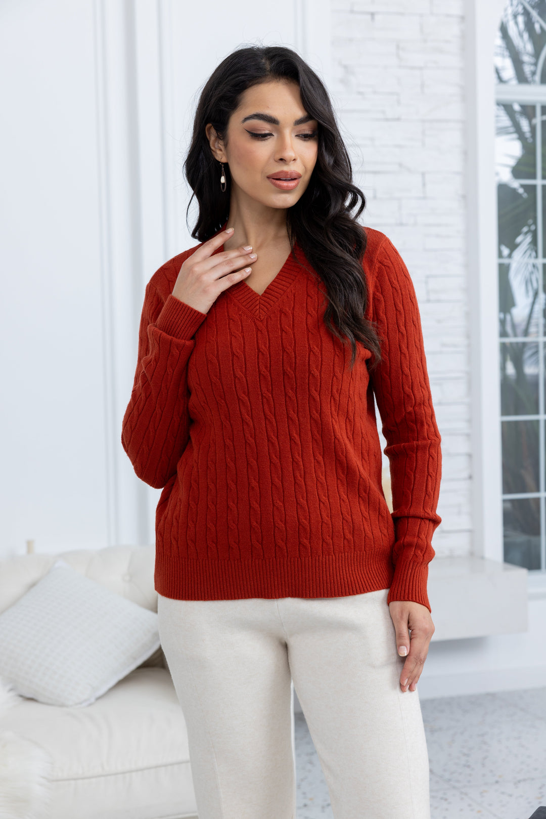 Bordeaux Braided Knit