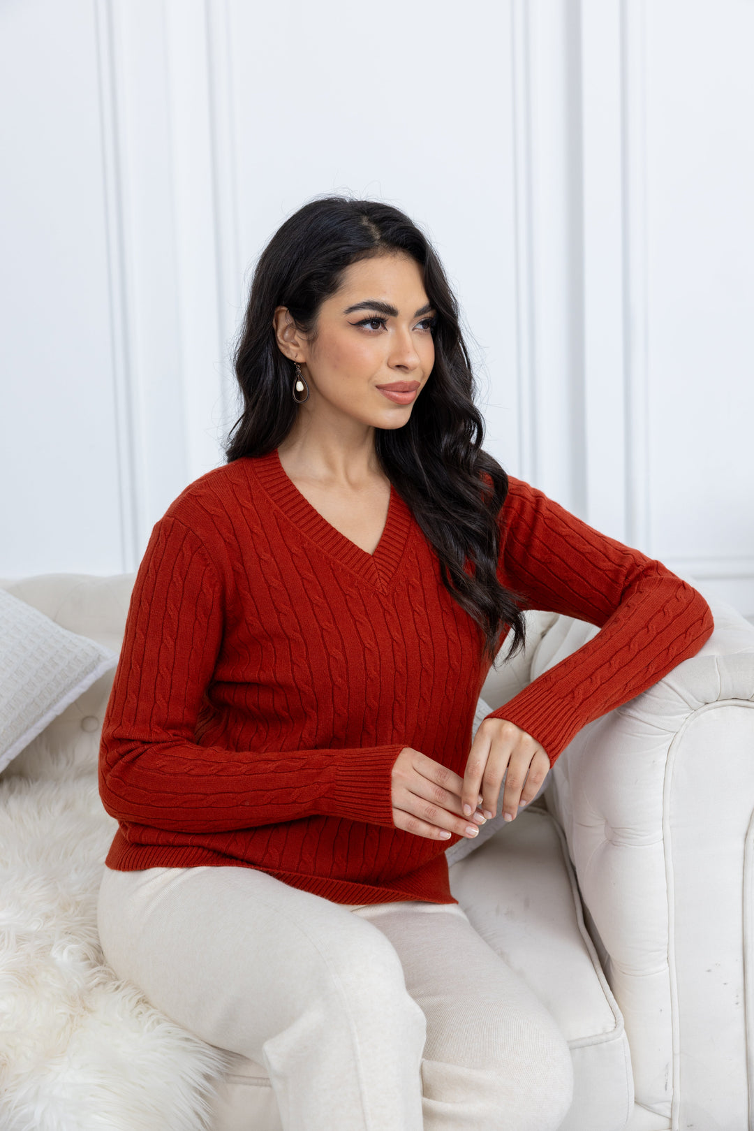 Bordeaux Braided Knit