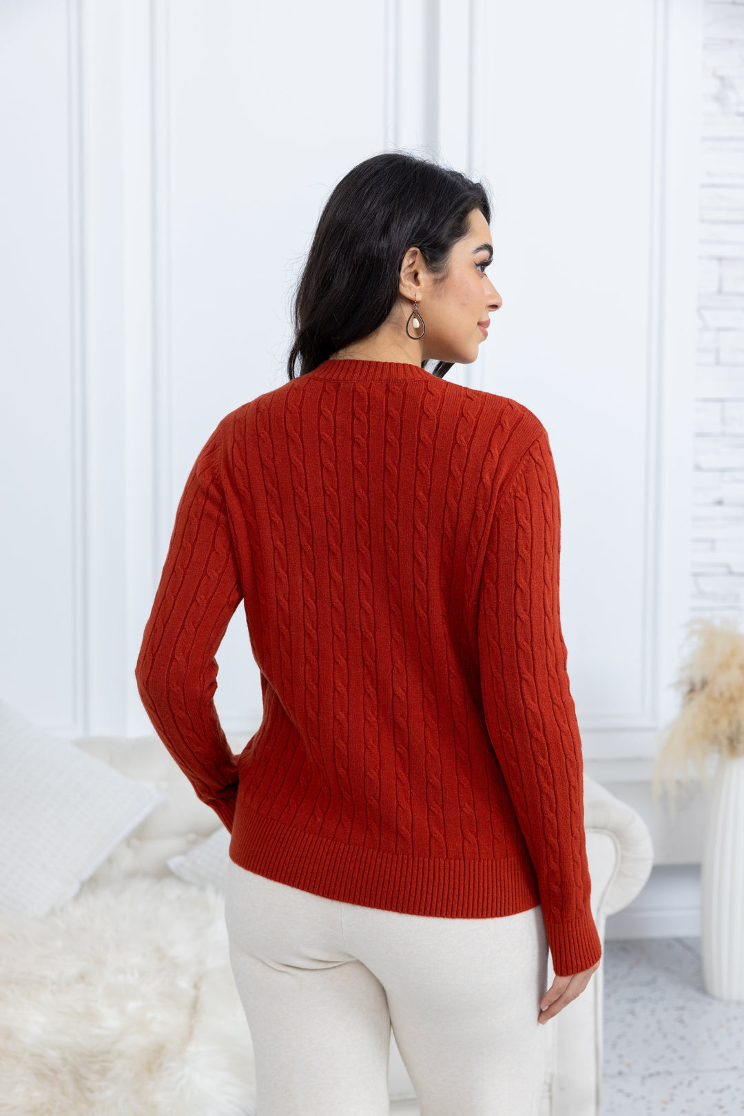 Bordeaux Braided Knit