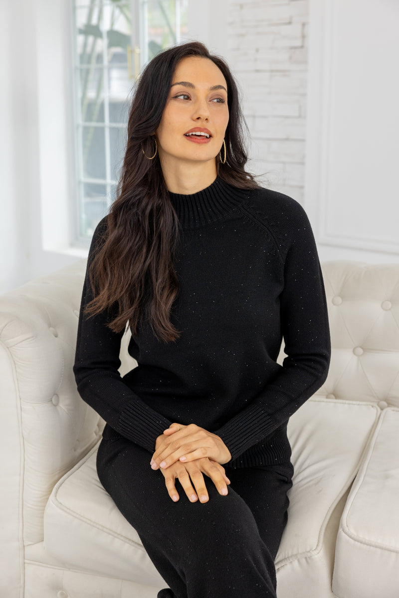 Starlight Shimmer Mock Neck Knit