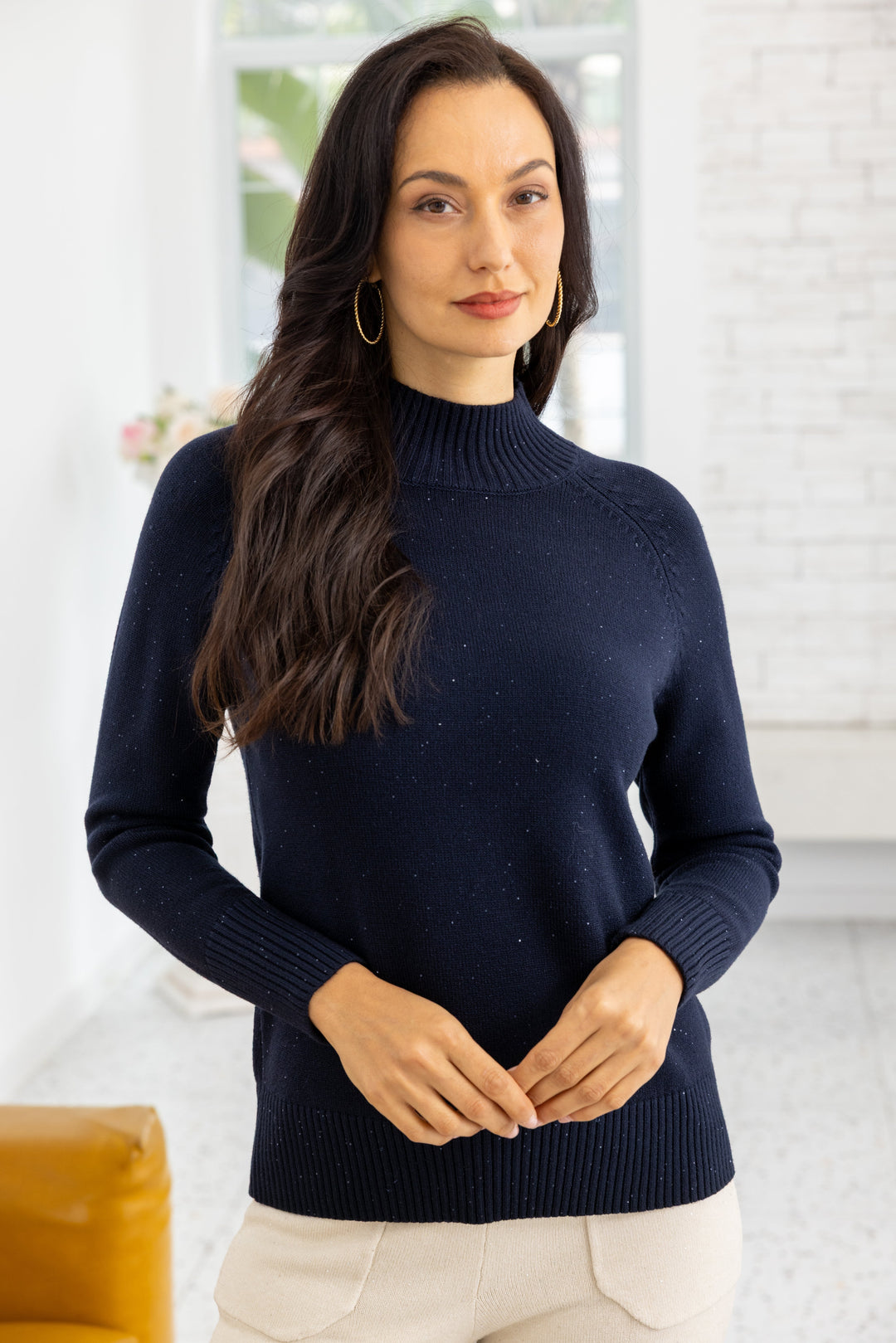 Starlight Shimmer Mock Neck Knit