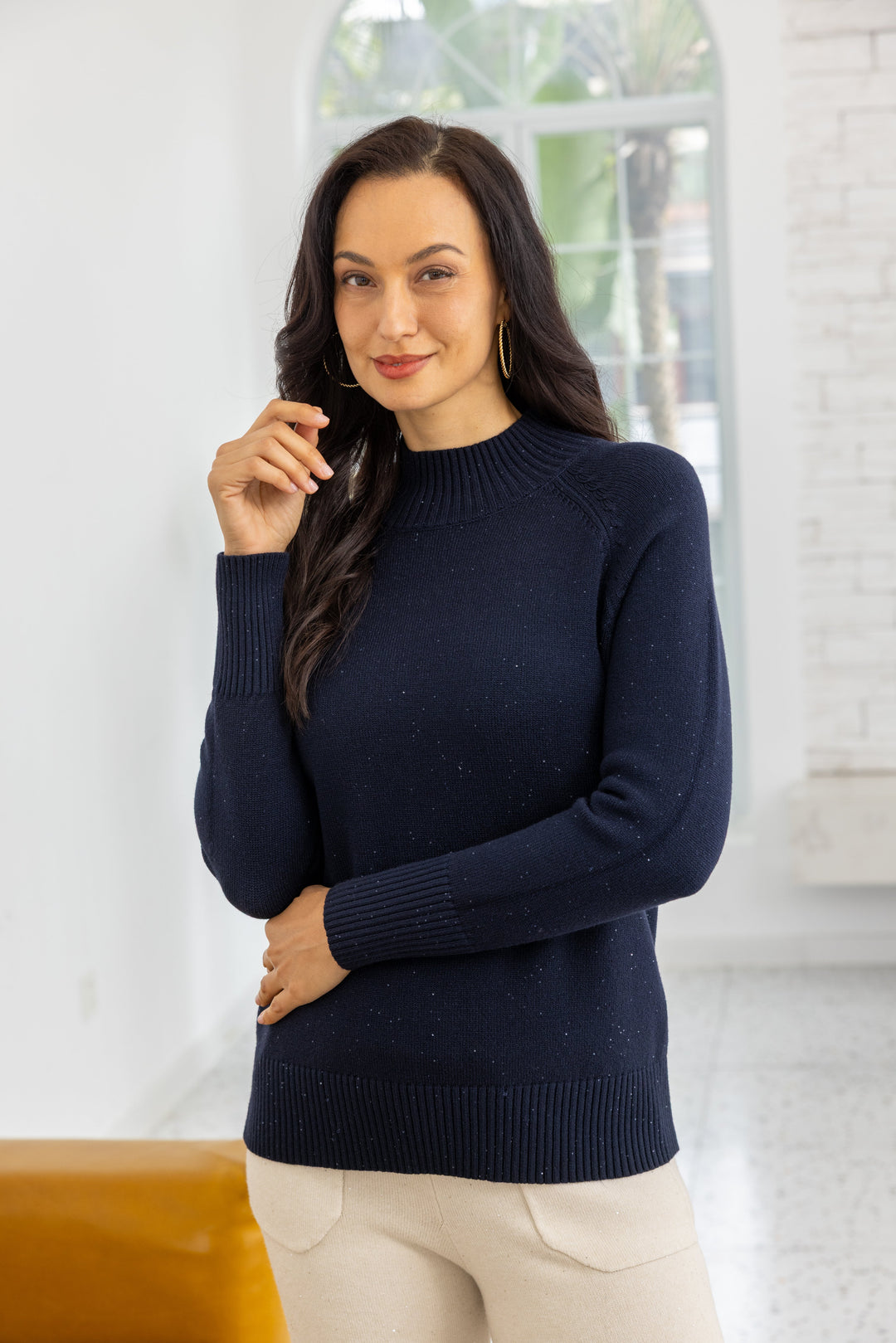 Starlight Shimmer Mock Neck Knit