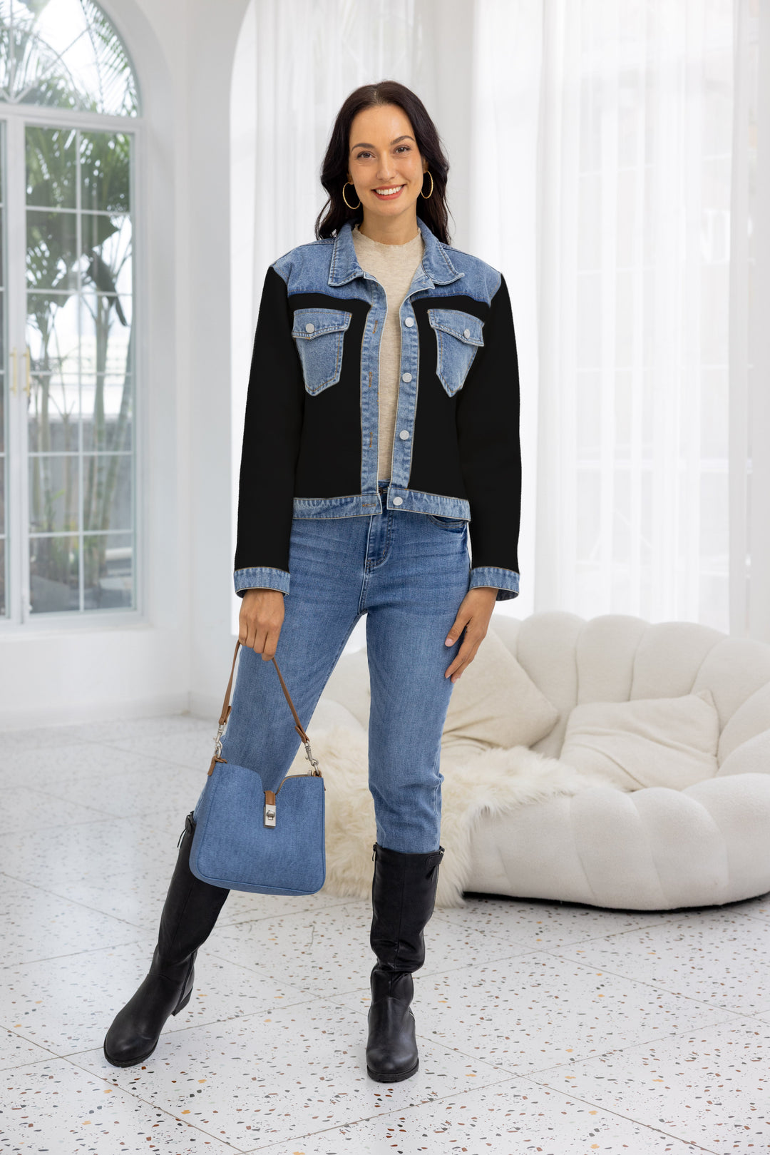 Soft Denim Hybrid Jacket