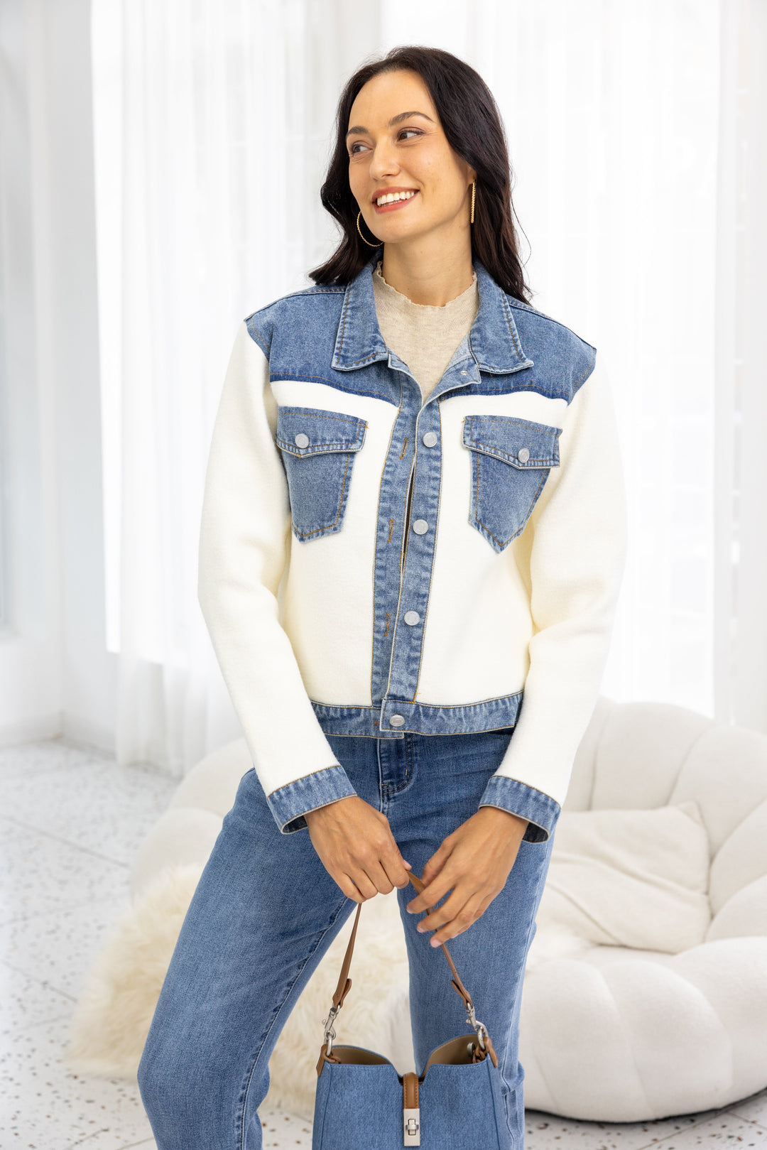 Soft Denim Hybrid Jacket