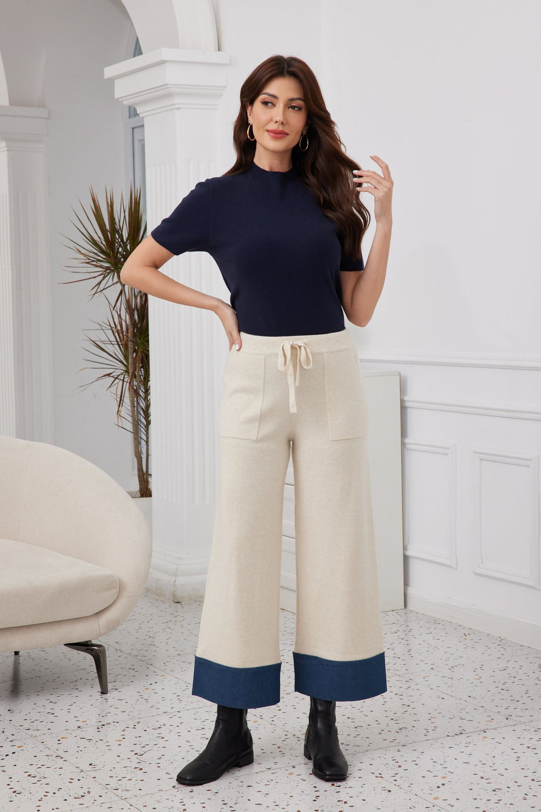 Pantalon en maille denim Willow