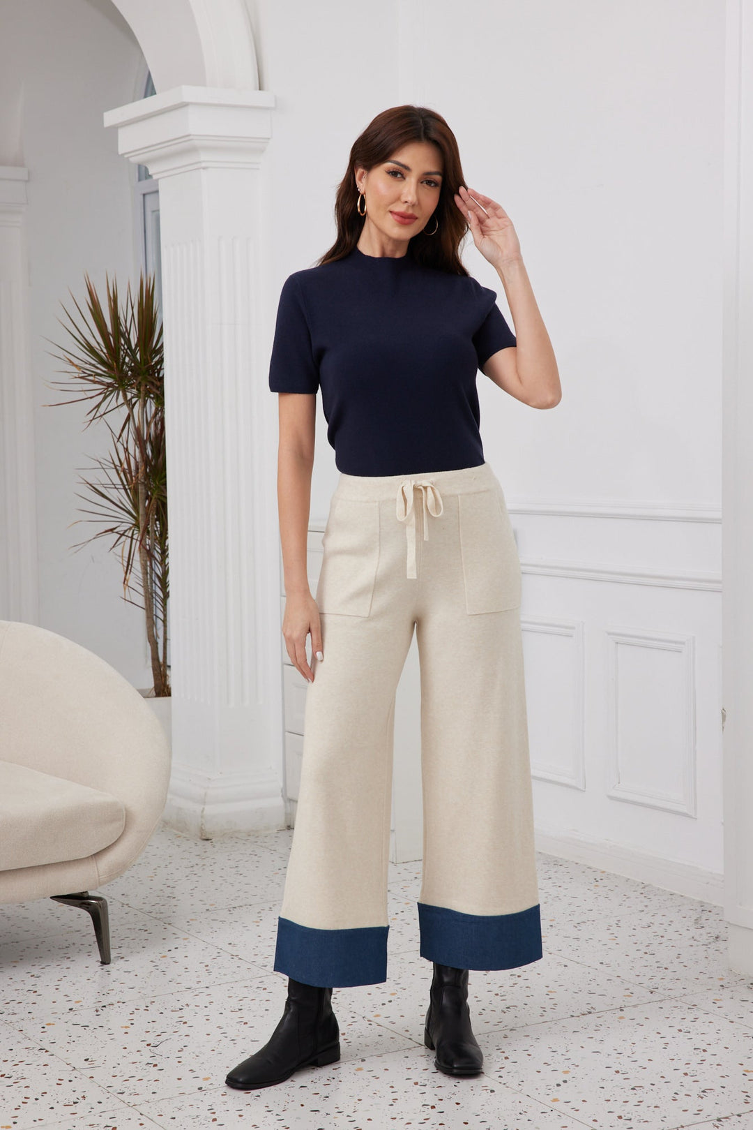 Pantalon en maille denim Willow
