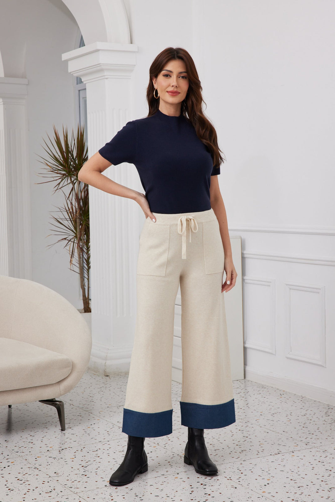 Pantalon en maille denim Willow