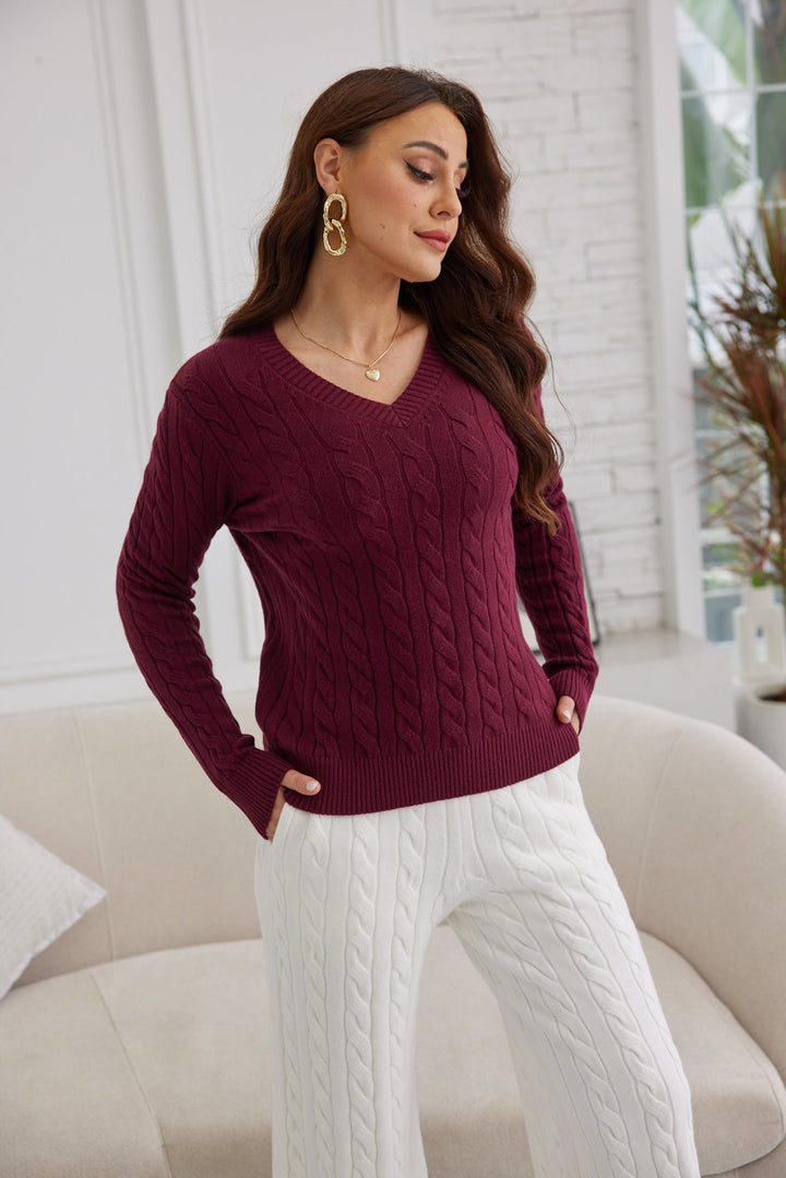 Bordeaux Braided Knit