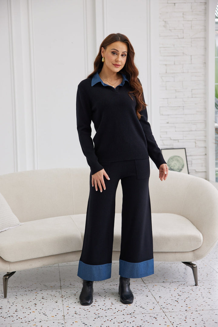 Pantalon en maille denim Willow