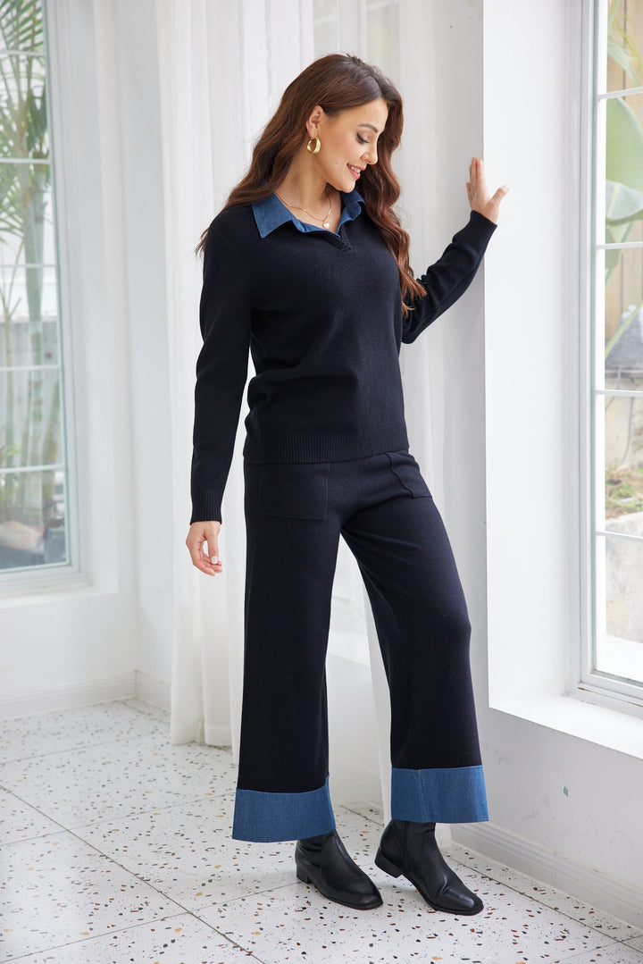 Pantalon en maille denim Willow