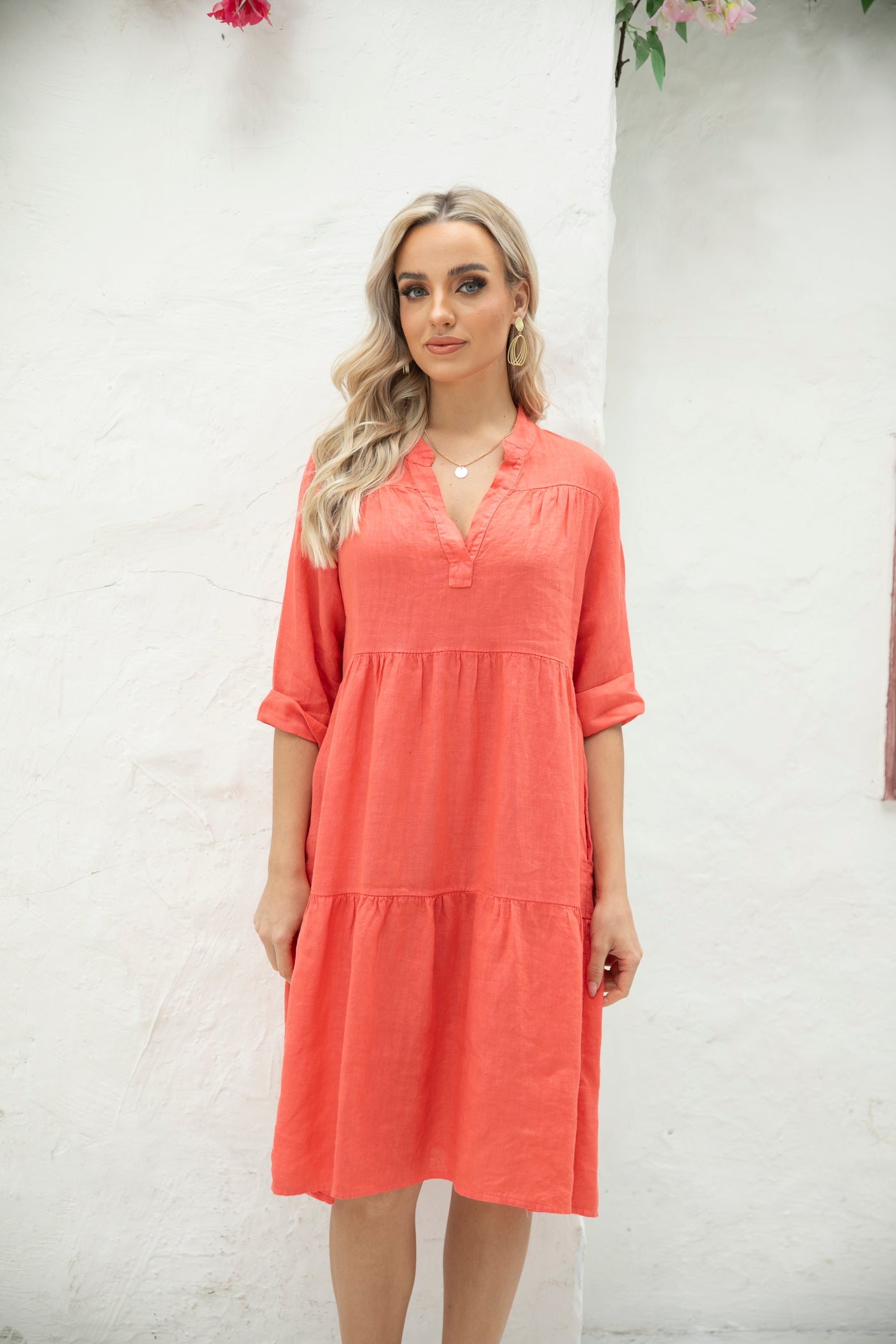 Gabriella's Italian Roll-up sleeve Dress