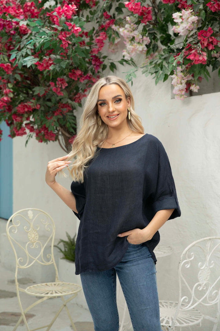Sue's Long Sleeve Linen Top