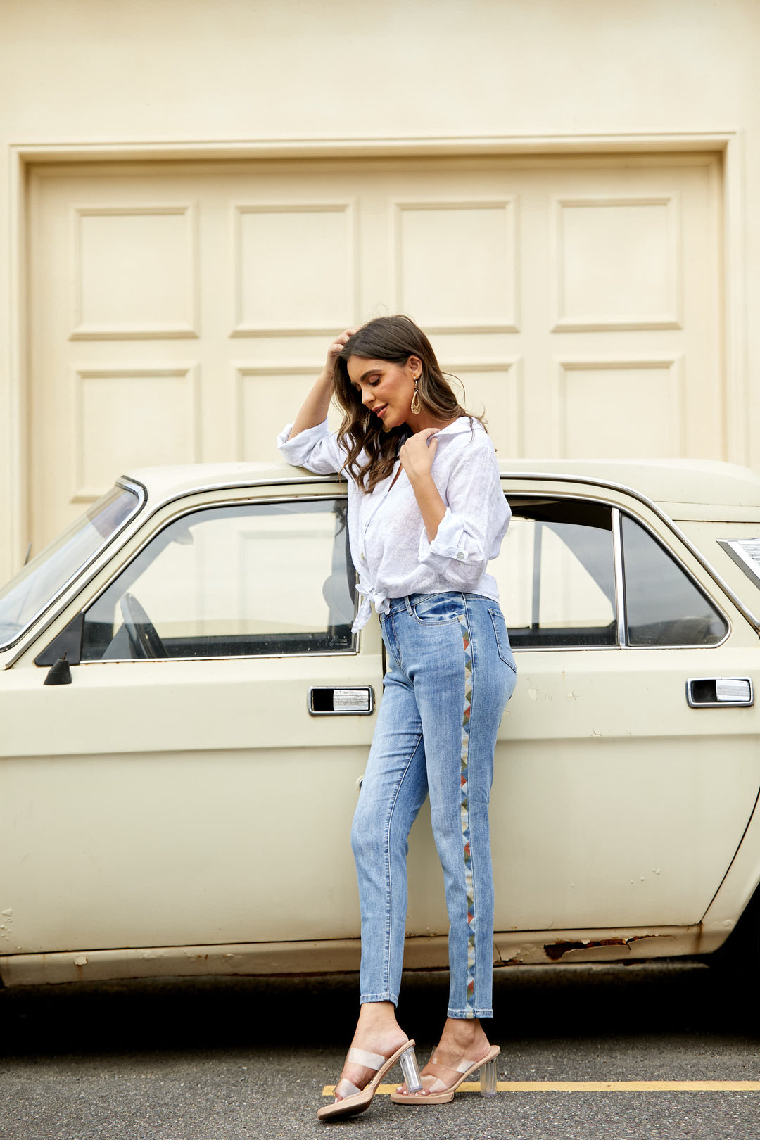 Jean en denim brodé de Mabelline