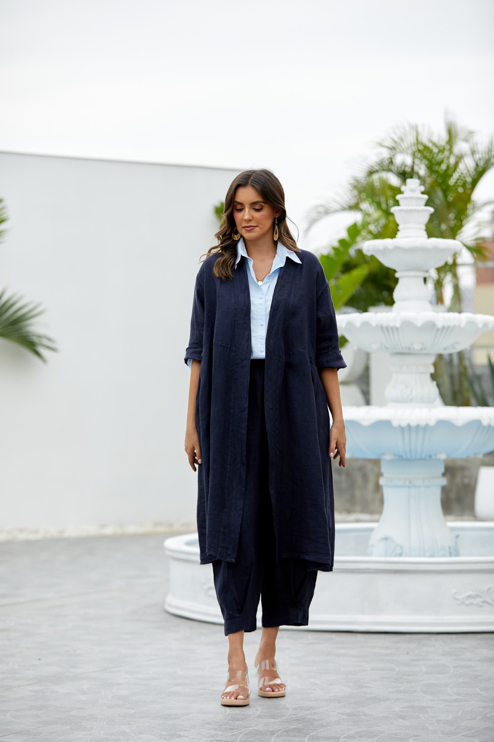 Tessa's Linen Cardigan – Orange fashion village