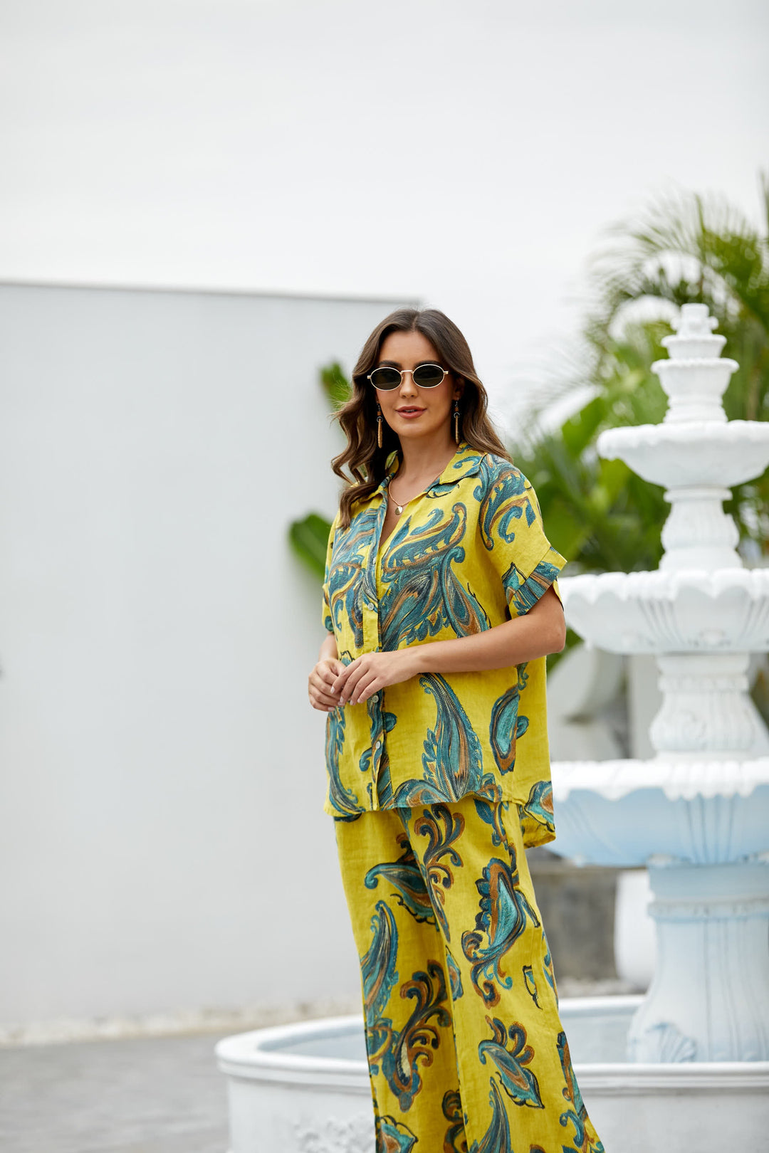 Lorenza's Paisley Print Linen shirt