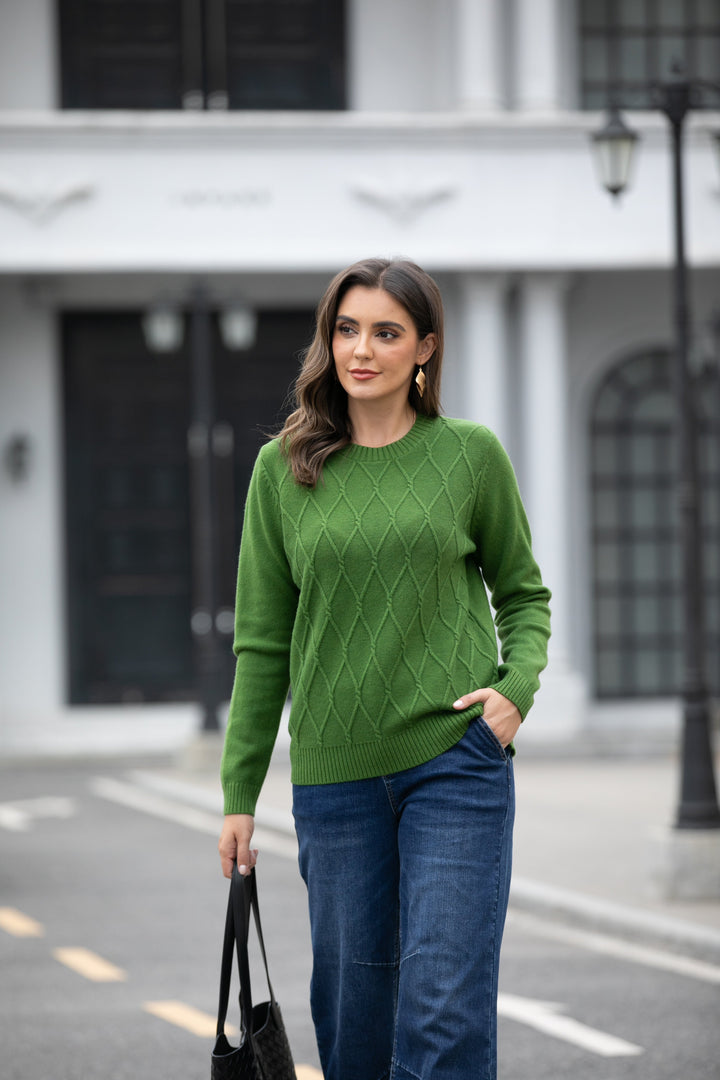 Aria's Argyle Jacquard Sweater Top